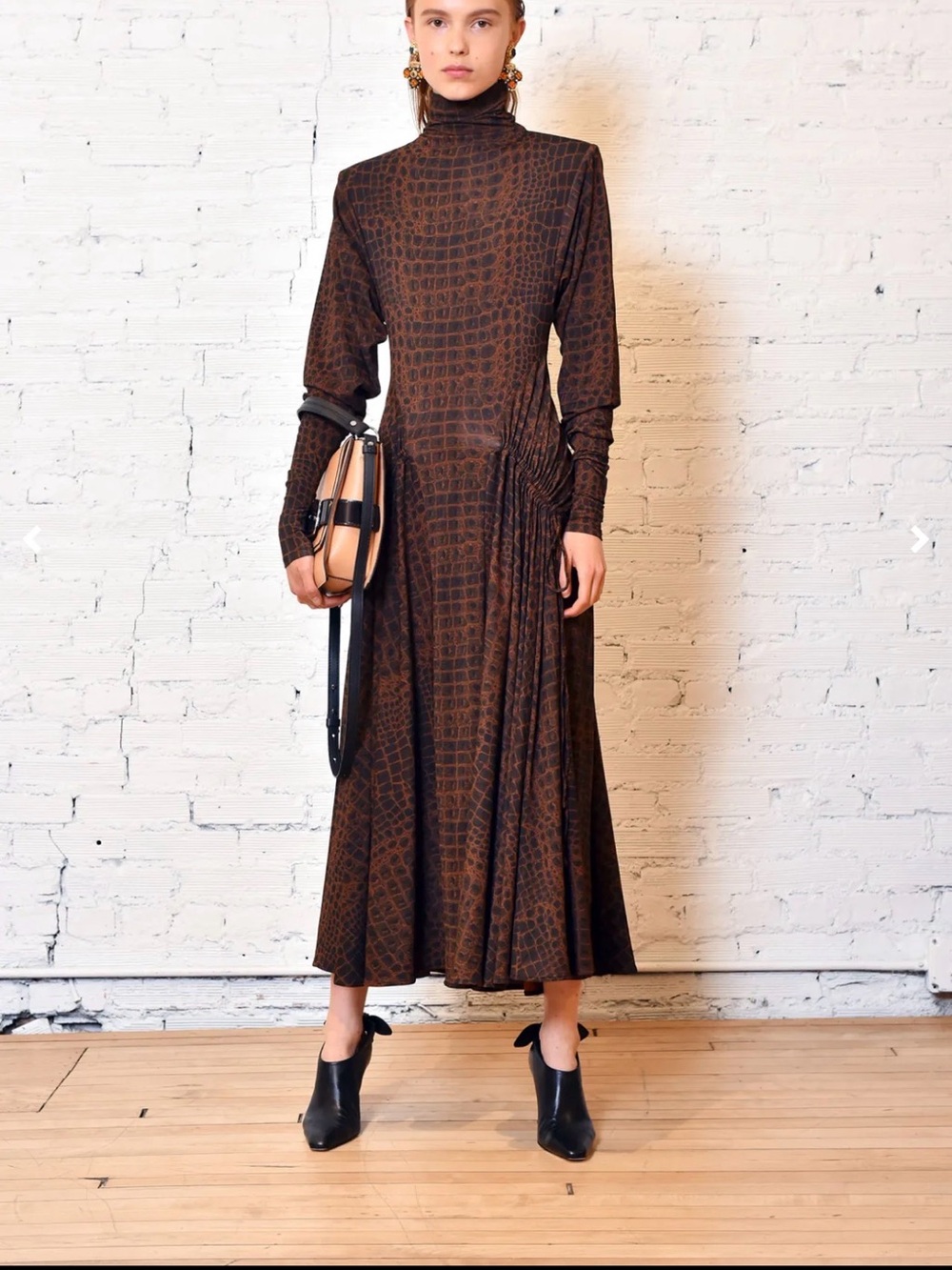 NWT Proenza Schouler Resort 2020 Brown and black crocodile animal print
